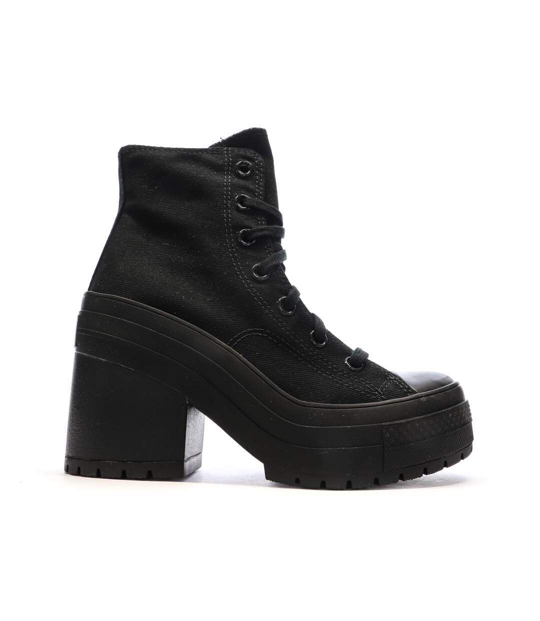 Baskets noires femme converse chuck 70 de luxe heel-2