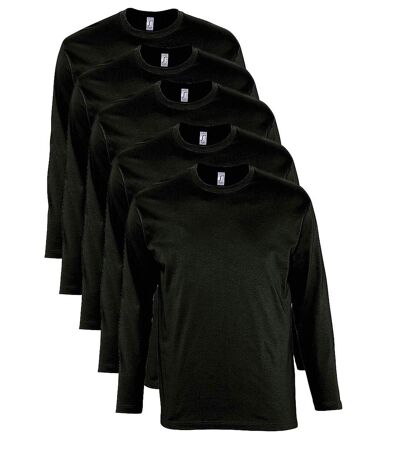 lot 5 T-shirts manches longues HOMME - noir
