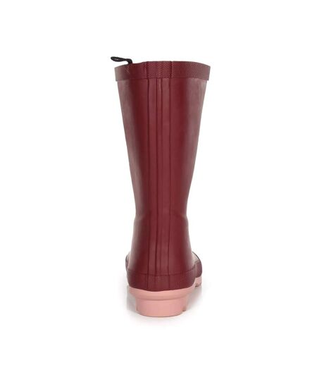 Regatta - Bottes de pluie FAIRWEATHER SHINE BRITE - Enfant (Rouge sombre / Rose pâle vif) - UTRG8473