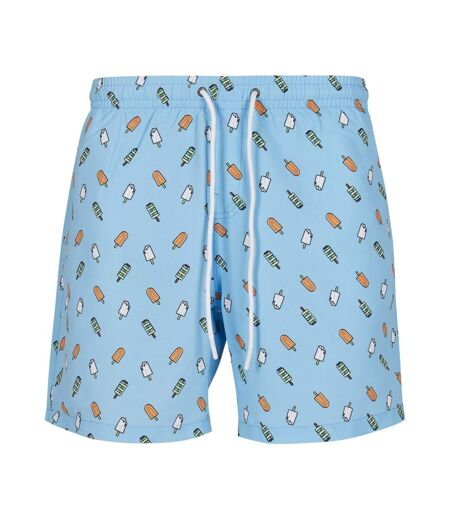 Short De Bain Motif/style Glace Homme Bleu Clair Urban Classics