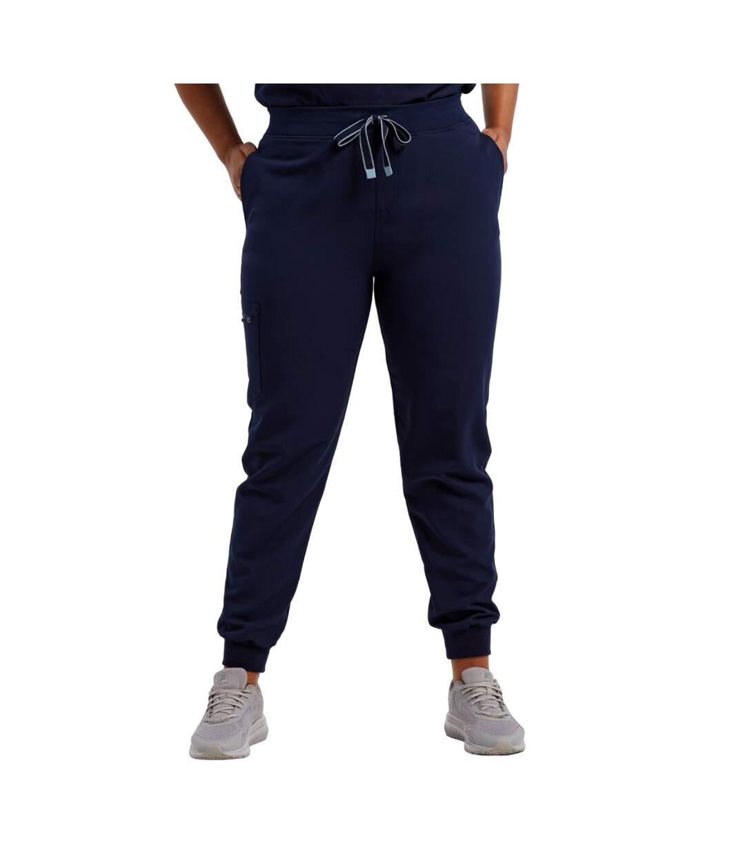 Womens/ladies Energized Stretch Jogging Bottoms Navy Onna-3