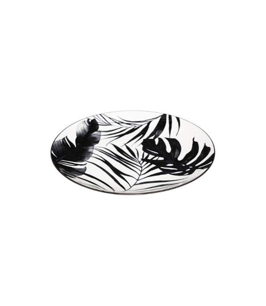 Lot de 6 Assiettes Plates Palme 26cm Noir-2
