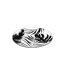 Lot de 6 Assiettes Plates Palme 26cm Noir-2