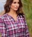 Women's Pink Checked Crepe Blouse