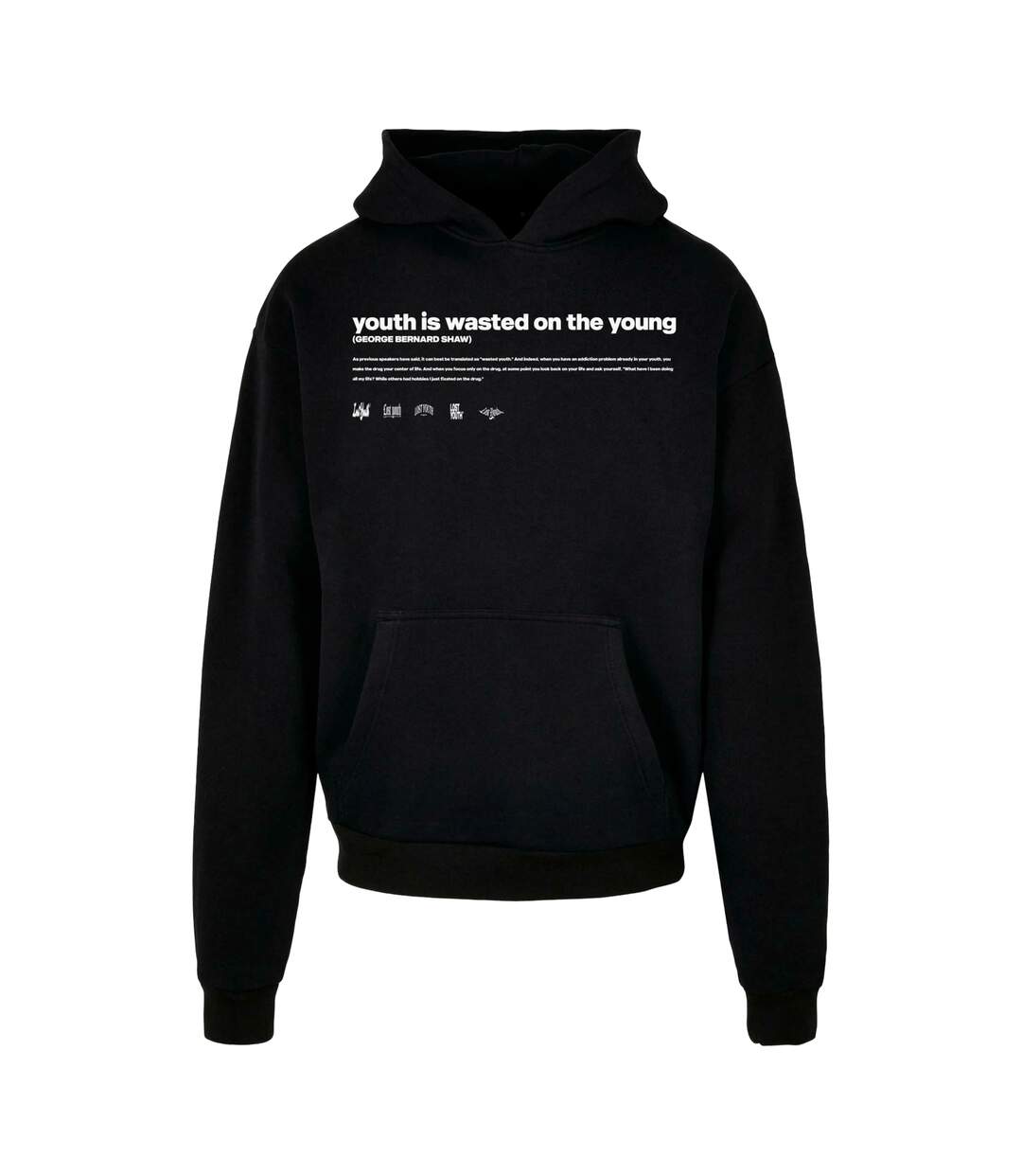 Mens Influenced Hoodie Black Lost Youth-2