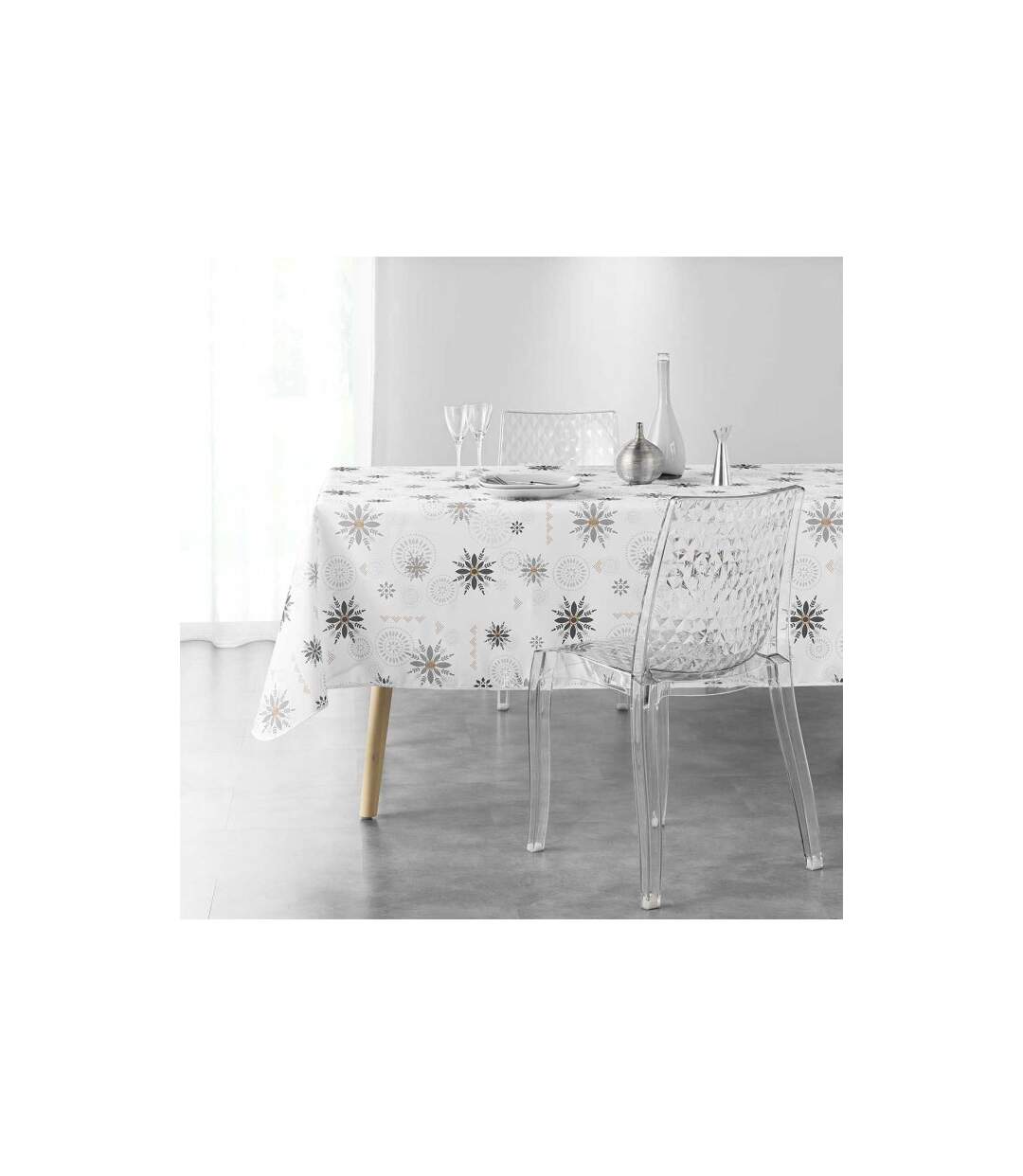 Nappe Imprimée Enchante 150x300cm Blanc