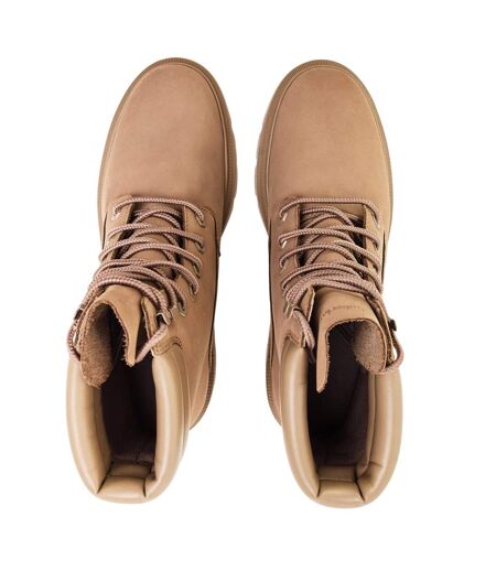 Womens/ladies Leather Lace Up Ankle Boots Taupe Grey Timberland