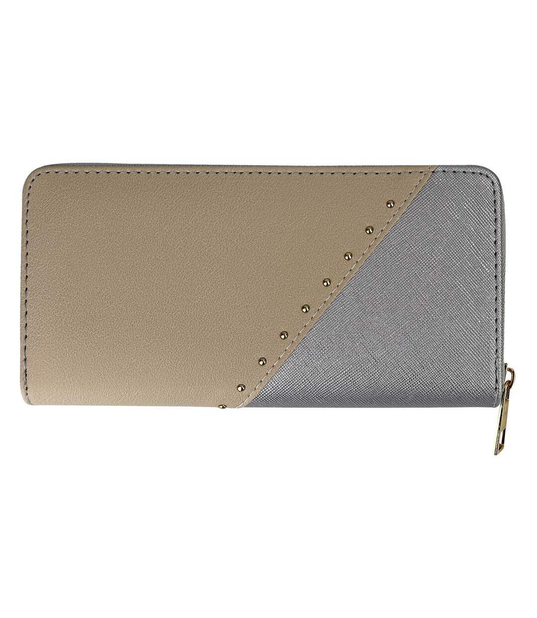 Ladies Faux Leather Wallet Large Panelled Purse Card Coin Organiser-2