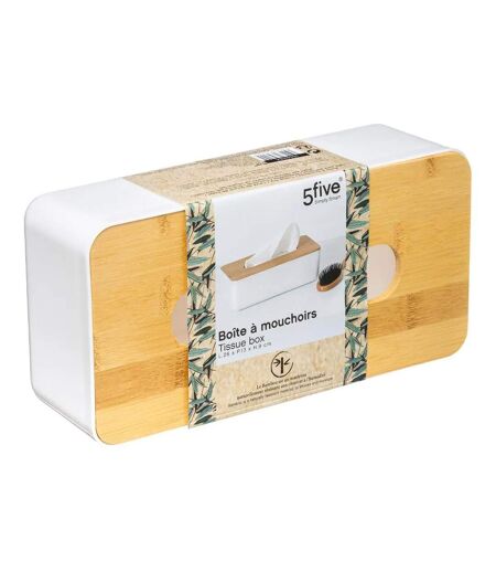 Boîte à Mouchoirs en Bambou Natureo 26cm Blanc