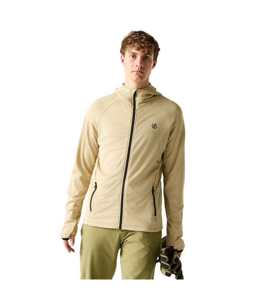 Mens Venture Stretch Hooded Midlayer White Pepper Regatta-1