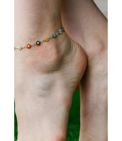 Colourful Daisy Sun Flower Indie Boho Daisy Floral Charms Summer Anklet