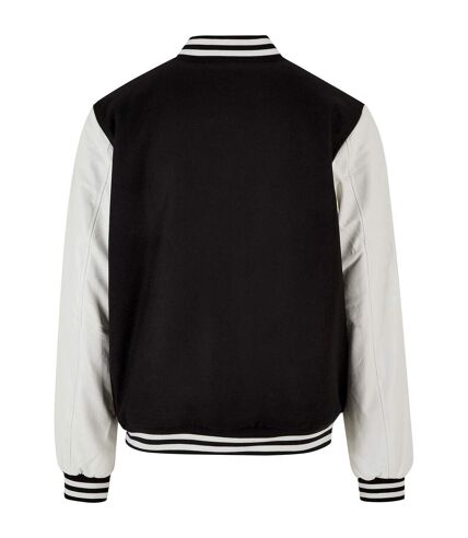 Build Your Brand Mens Old School College Varsity Jacket (Black/White) - UTRW9880