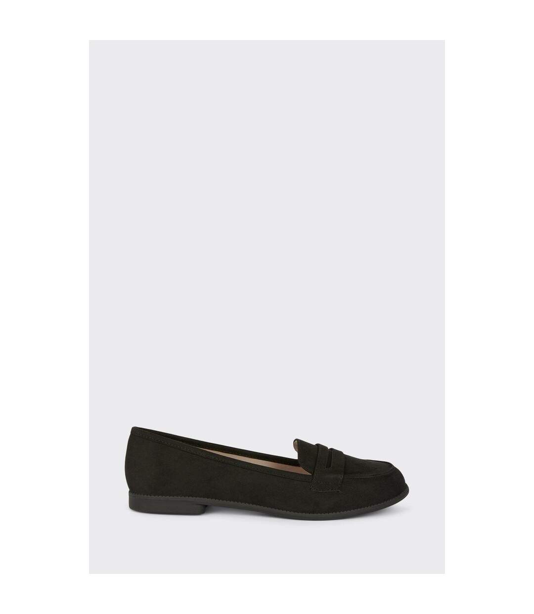 Womens/ladies Lara Penny Wide Loafers Natural Black Dorothy Perkins-2