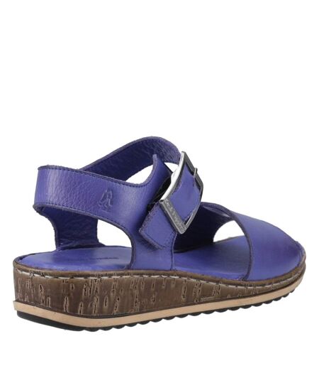 Womens/ladies Ellie Leather Sandals Indigo Hush Puppies