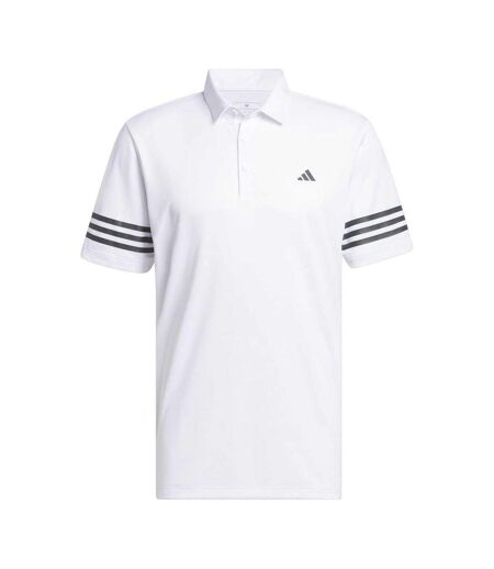 Polo Motif/style Rayé Homme Blanc Adidas