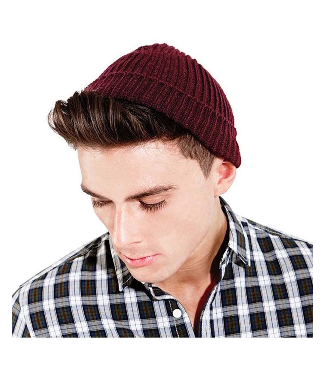 Beechfield Unisex Retro Trawler Winter Beanie Hat (Burgundy) - UTRW246-2