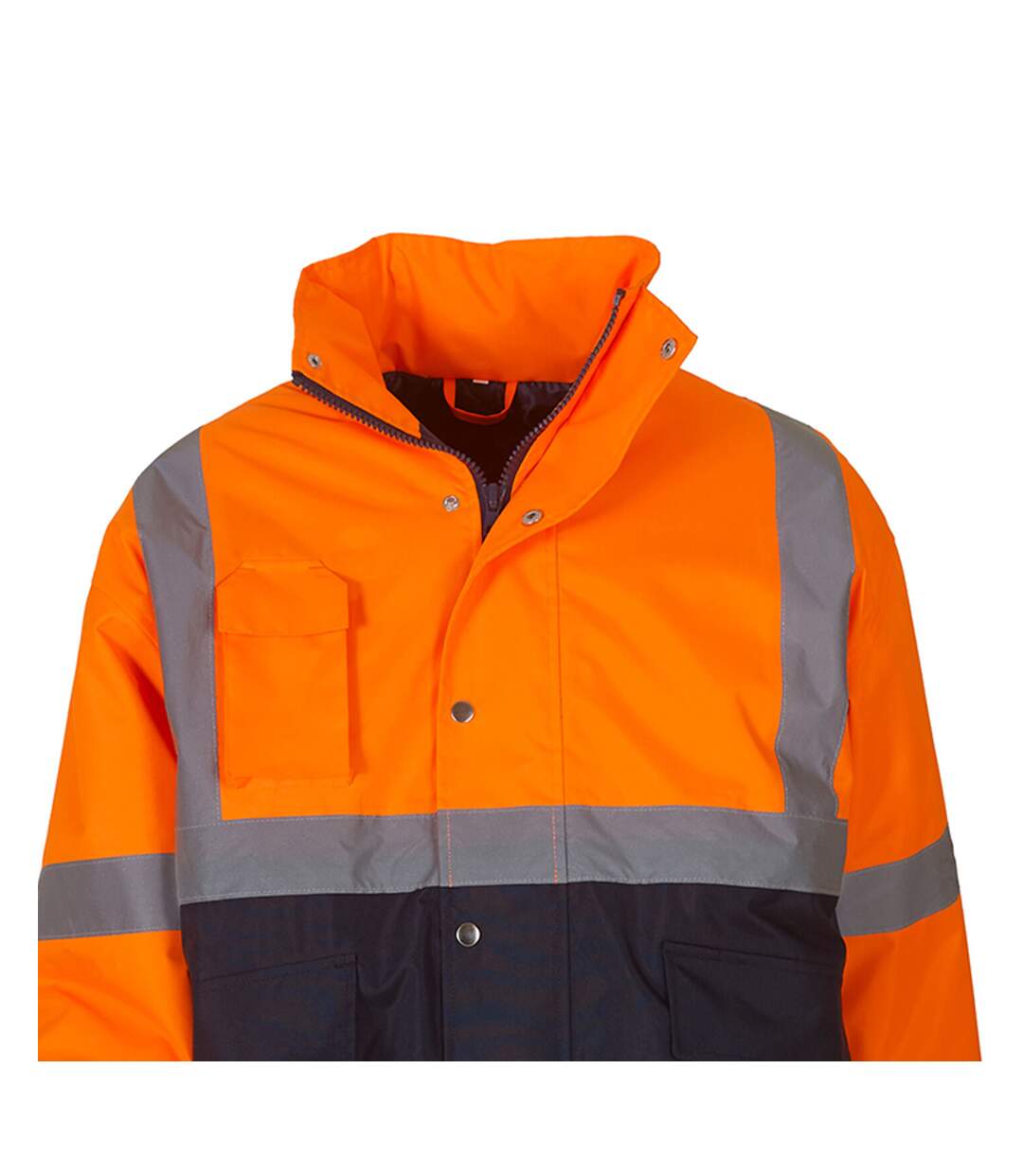 Veste bomber homme orange fluo / bleu marine Yoko-2
