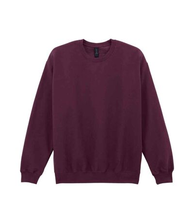 Mens midweight crew neck sweatshirt maroon Gildan