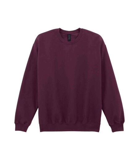 Mens midweight crew neck sweatshirt maroon Gildan