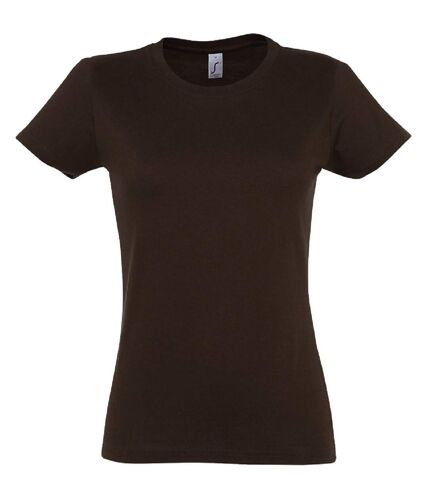 T-shirt manches courtes - Femme - 11502 - marron chocolat