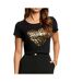 T-Shirt noir/doré femme morgan serigraphie1-1