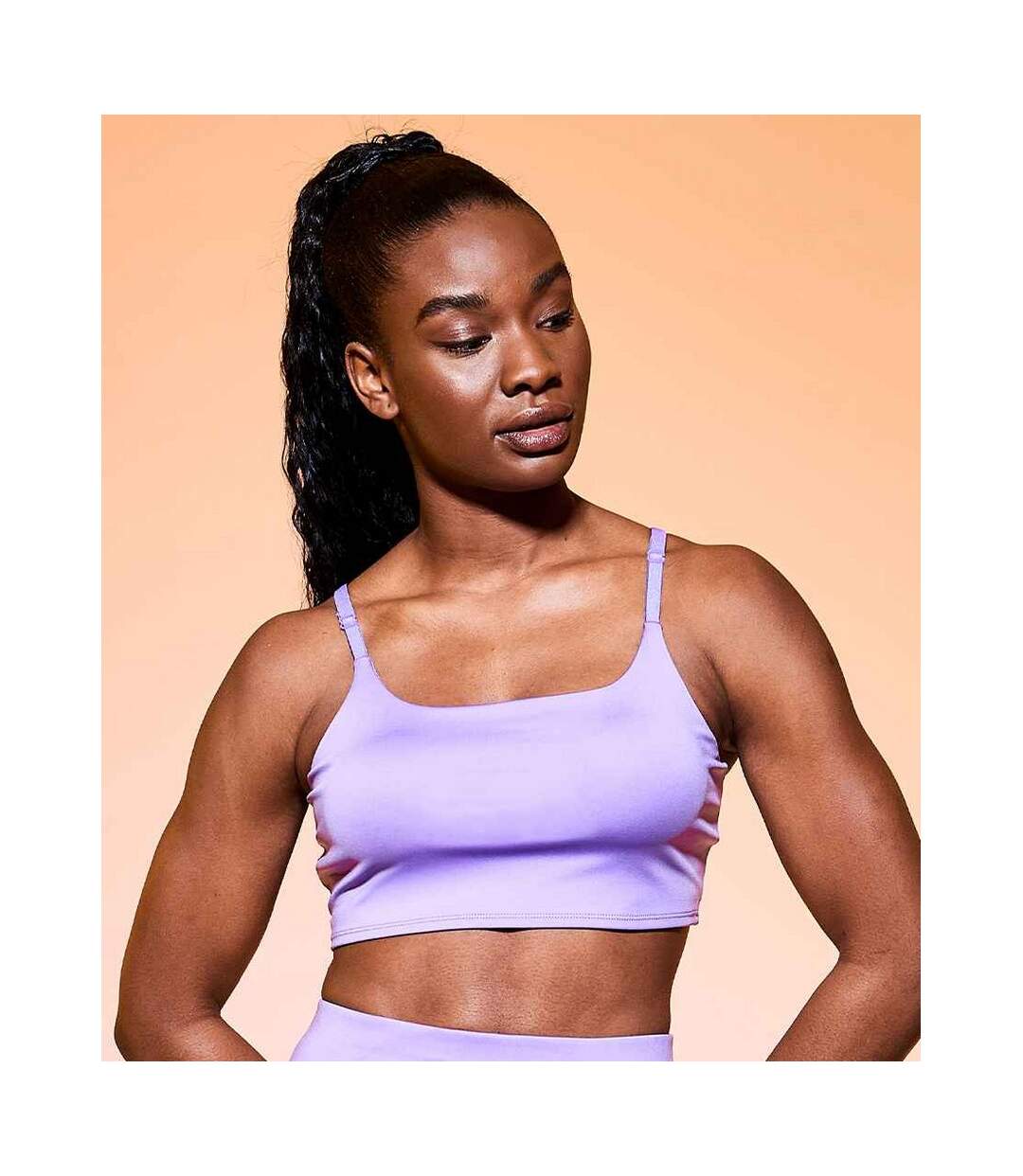 Womens/ladies just cool recycled sports bra digital lavender Awdis-2