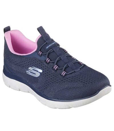 Womens/ladies summits new nature trainers navy/pink Skechers