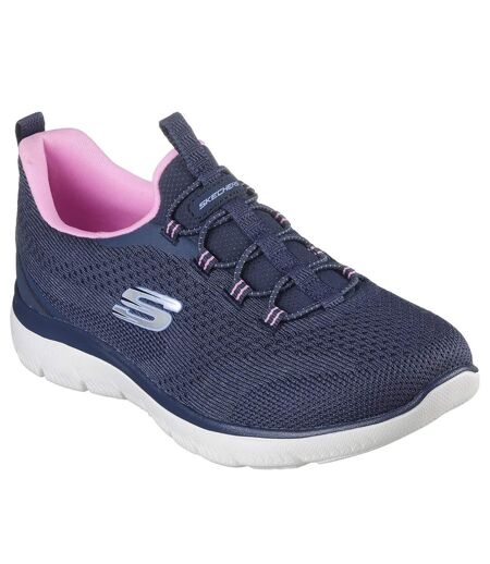 Womens/ladies summits new nature trainers navy/pink Skechers