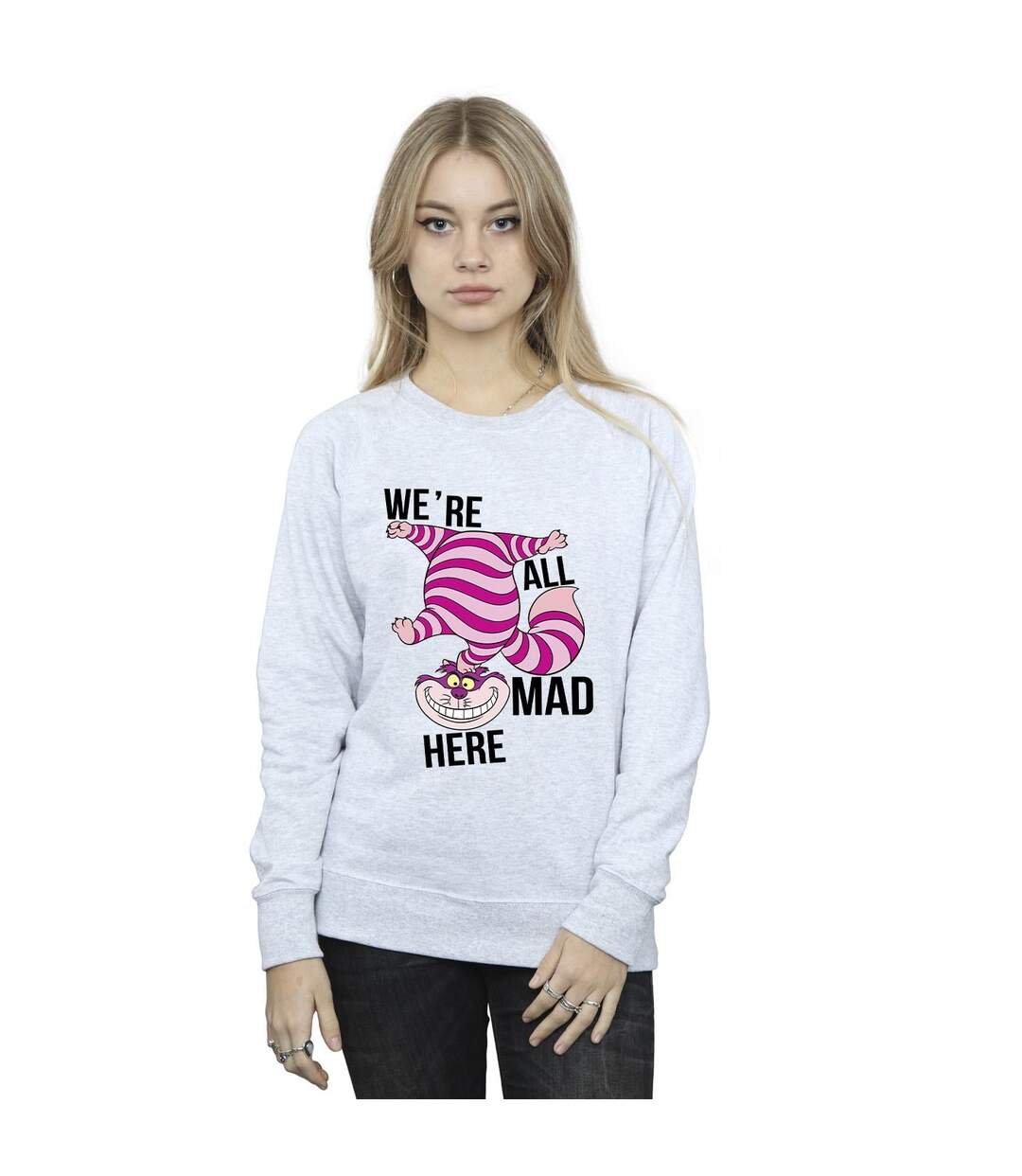 Disney - Sweat ALICE IN WONDERLAND ALL MAD HERE - Femme (Gris chiné) - UTBI5860-2