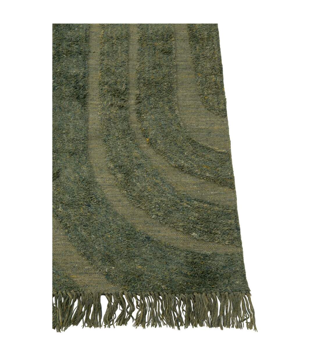 Tapis Déco en Laine Lignes Arrondies 200x300cm Kaki-3