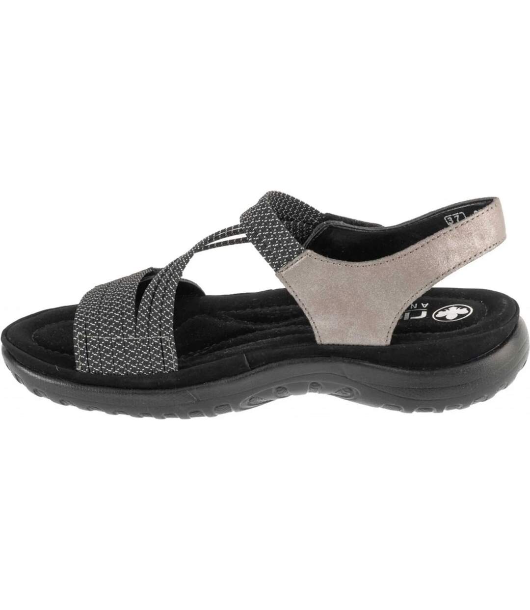 Sandales Style À Rayures Femme Gris Rieker-4