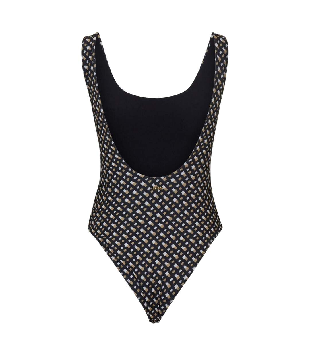 Maillot De Bain 1 Pièce Style Monogramme Mimi Femme Noir Boss-3