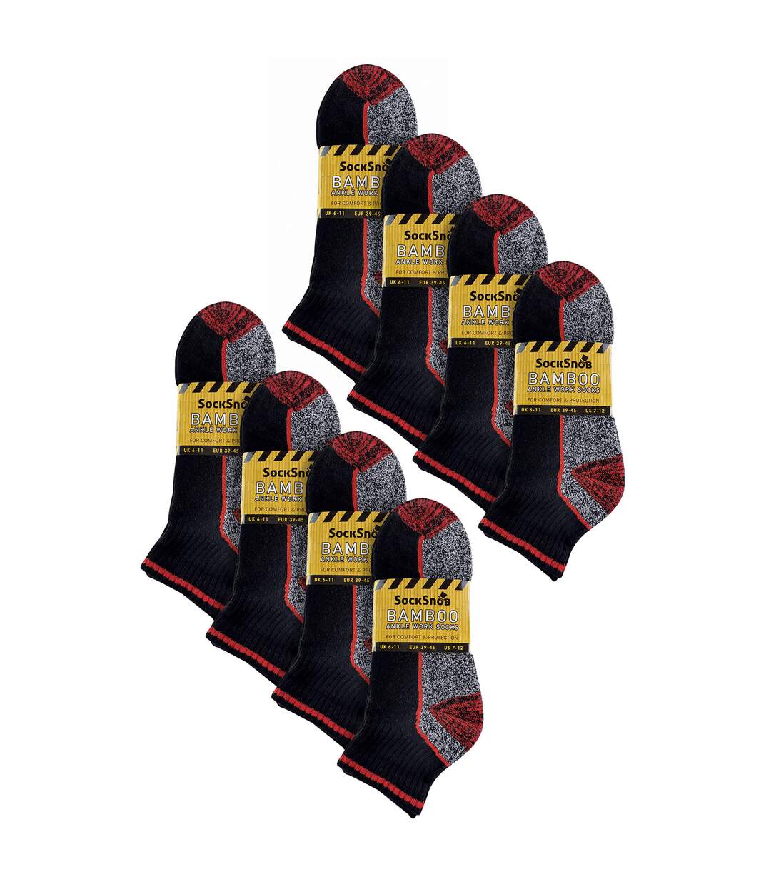 24 paires de chaussettes de travail courtes en bambou pour hommes multipack-2
