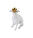 Statuette Déco Chien Couronne 33cm Blanc-4