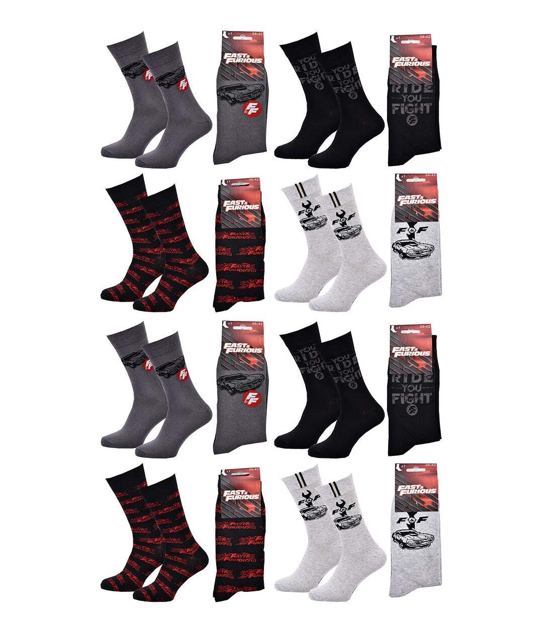 Chaussettes Pack HOMME FAST AND FURIOUS Pack de 8 Paires 1587-3