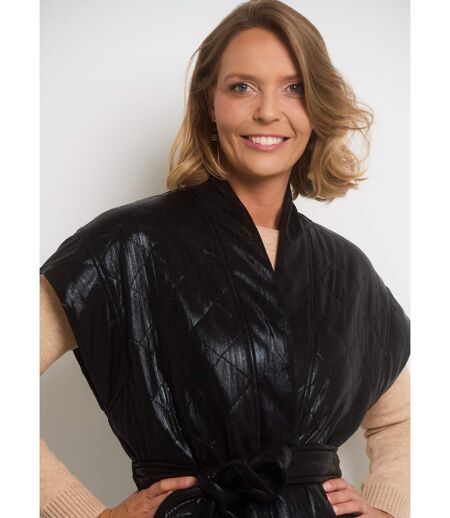 Veste matelassée sans manches ceinturée