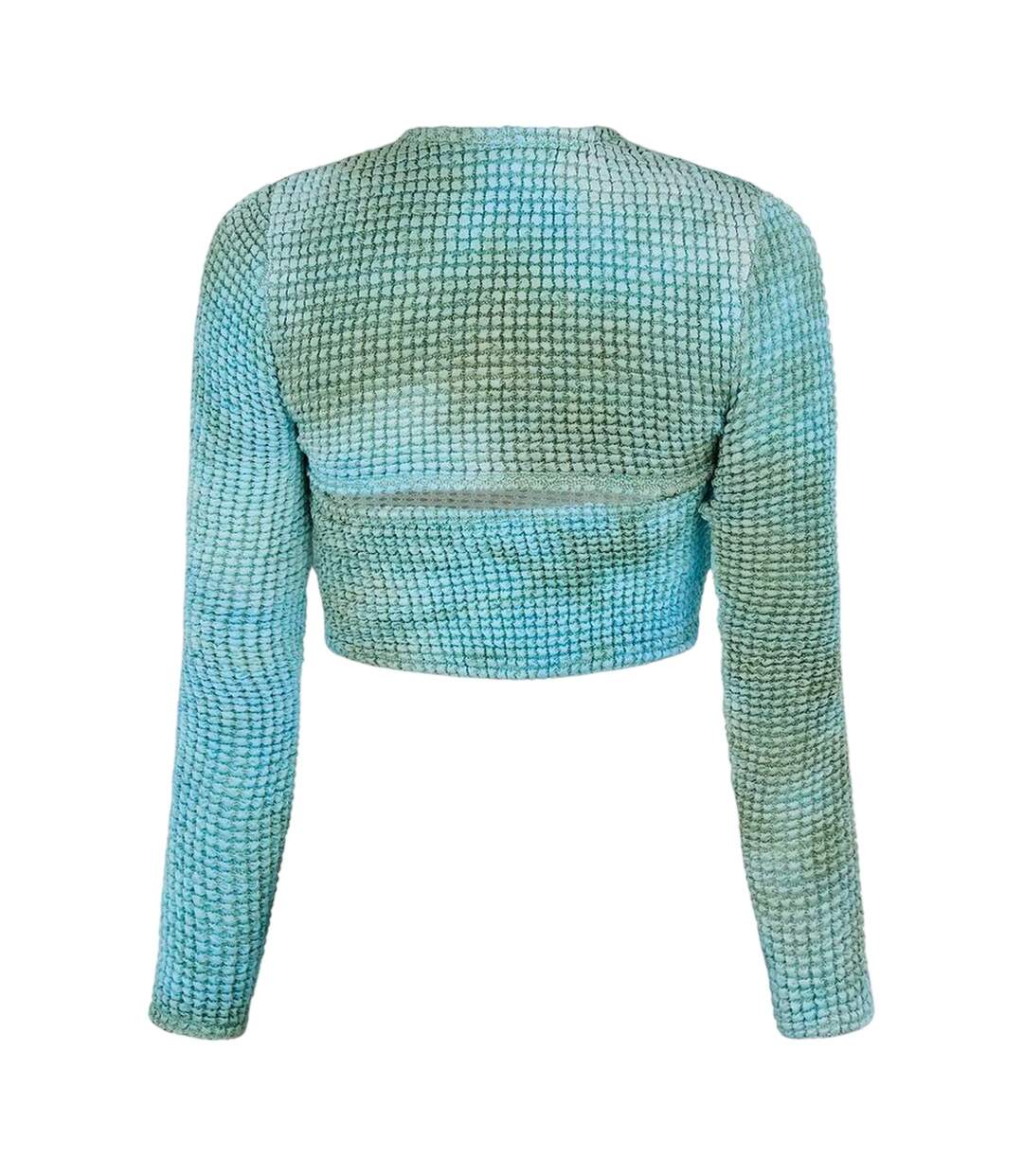 Haut Court Motif/style Tie-dye Femme Bleu Off White-2