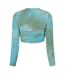 Haut Court Motif/style Tie-dye Femme Bleu Off White-2