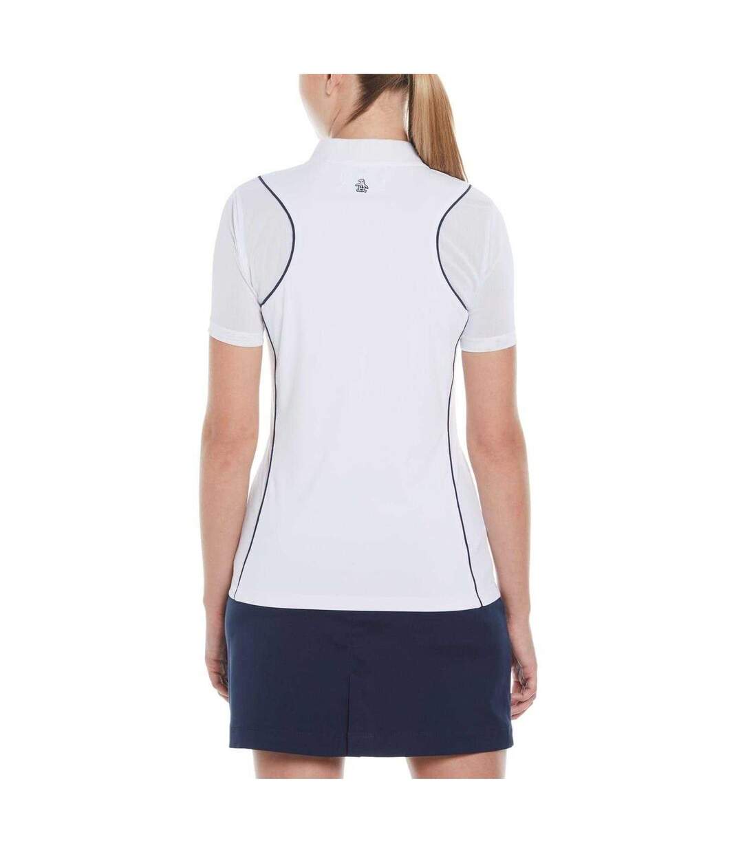 Womens/ladies Contrast Trim Regular Golf Polo Shirt Bright White Original Penguin-2