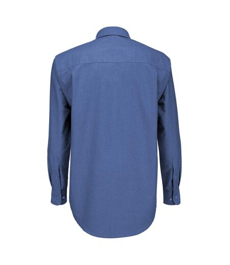 B&C Mens Oxford Long Sleeve Shirt / Mens Shirts (Blue Chip)