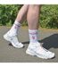 Mens Retro Stripe Cotton Sports Socks in White & Black-4