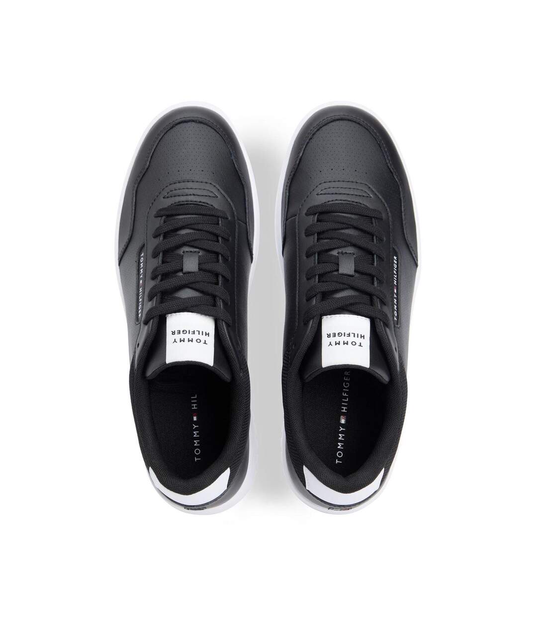 Mens Basket Core Lt Leather Trainers Black Tommy Hilfiger-3