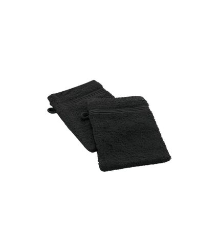 Lot de 2 Gants de Toilette Tendresse 15x21cm Noir