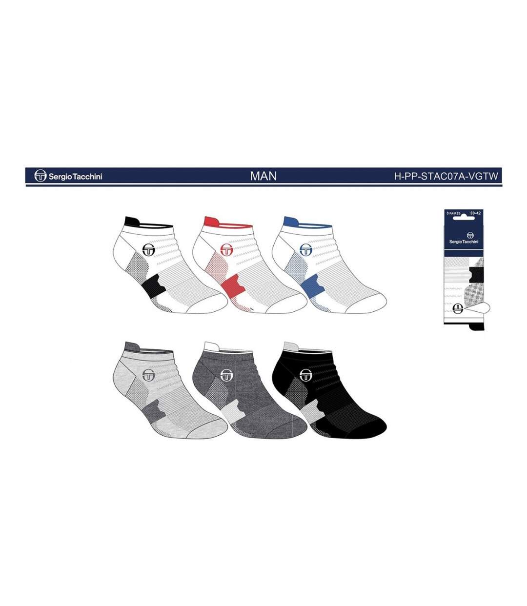 Chaussettes Sergio Tacchini - Pack de 6-4