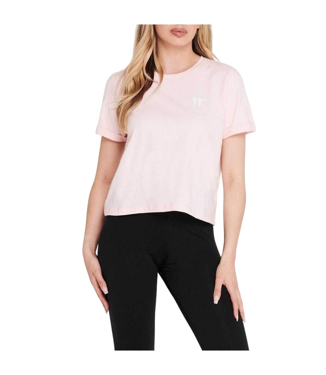 T-shirt Court Motif/style Logo Femme Rose Pâle 11 Degrees-1