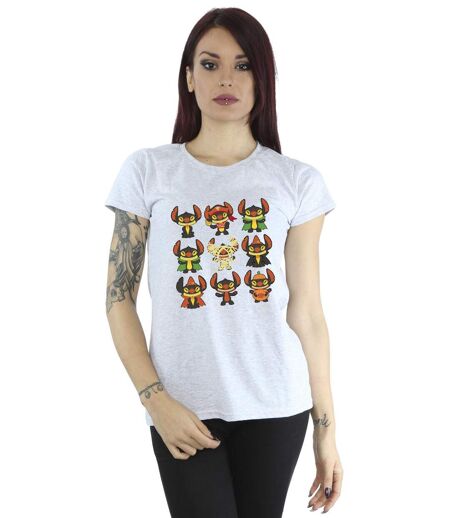 Disney T-shirt en coton Femmes/Ladies Lilo & Stitch Halloween Costumes (Gris sportif) - UTBI26030