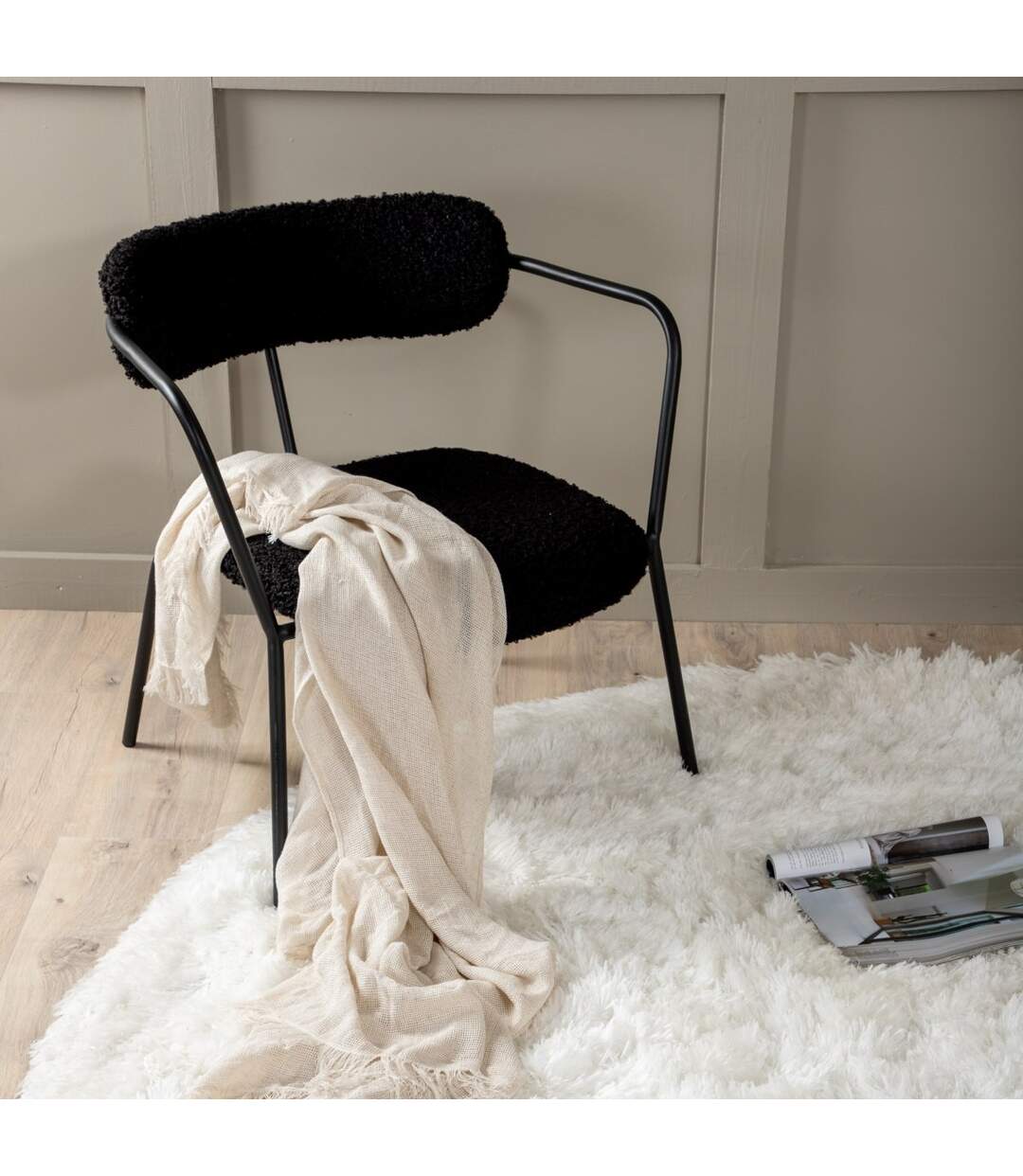 Tapis Rond Design Grace 200cm Blanc-4