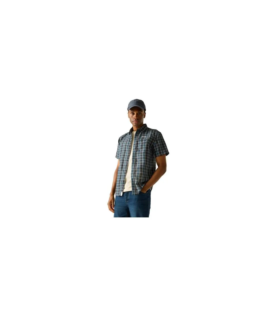 Chemise Manches Courtes Motif/style Triangle Mindano Homme Bleu Nuit Imprimé Regatta-1