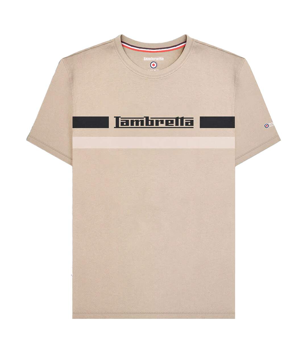 T-shirt Motif/style Rayure Sur Poitrine Homme Marron Clair Lambretta-2