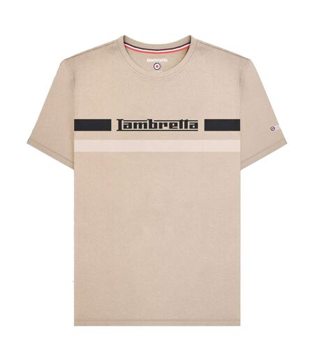 T-shirt Motif/style Rayure Sur Poitrine Homme Marron Clair Lambretta